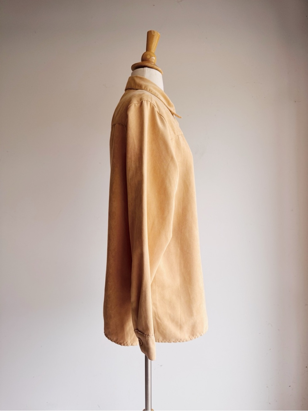 Vintage Studio Works Faux Suede Shacket Tan Western Overshirt Jacket M - Picture 3 of 6